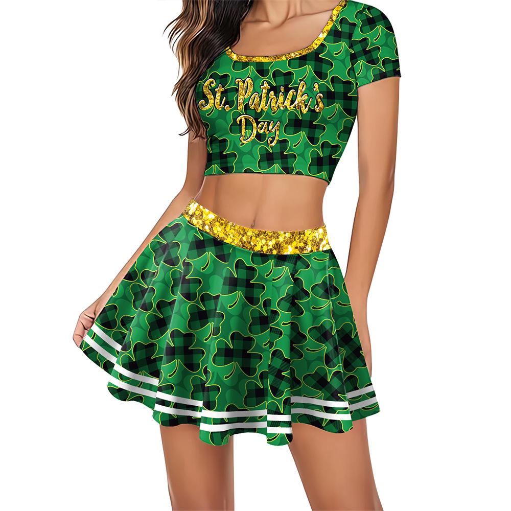 Plaid Short Skirt Suit - Women's St. Patrick's Day Casual European & American Style (2026)