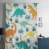 Dinosaurier Tropische Blätter Blumen Tüll Vorhänge für Wohnzimmer Durchsichtiger Vorhang Schlafzimmer Schleier Organza Dekorative Fensterdekorationen