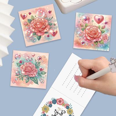 6/12pc New 2024 Christmas DIY Diamond Painting Greeting Cards Festival Folded Daily Wish Cards for Family Friends DIY Gifts