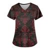 Women's Fashion Casual Halloween Printed Pocket T-shirt Tops