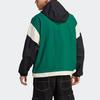 adidas Originals Colorblock Long-Sleeve Hooded Sports Jacket for Men, Dark Green