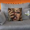 Singer L-Lady Gaga Pillow Case Anti-dustmite Pillowcase Invisible zipper silky short plush Sofa cushion cover