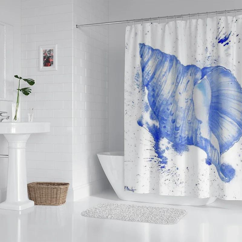 

House Hold Waterproof Fabric Household Shower Curtain Accessories Shower Curtain 240 * 200 Home Marine Style Shower Curtain W60H190(CM)-1 Pcs