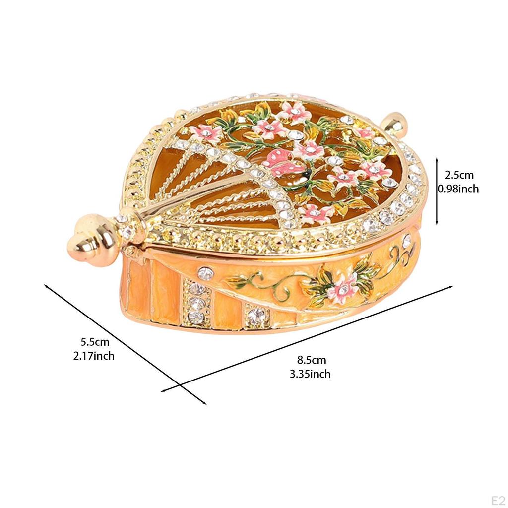 Enamel Jewelry Box Decorative Organizer Dressing Table Trinket for Desktop