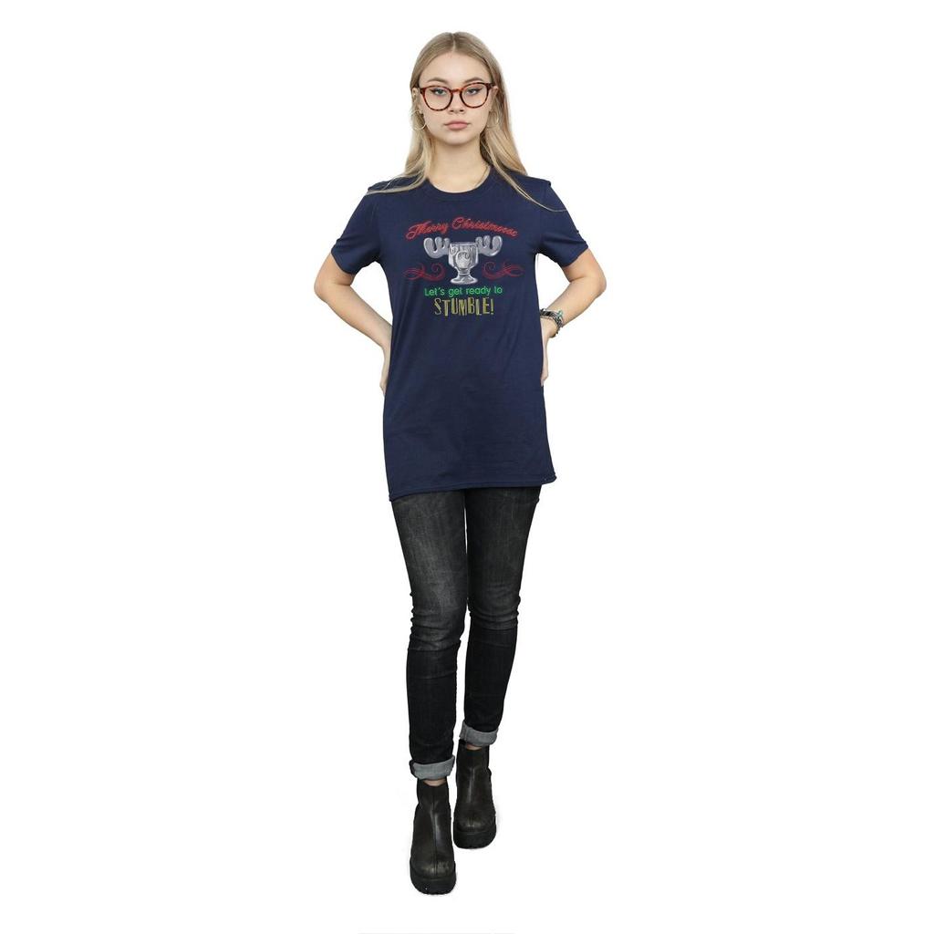 National Lampoon´s Christmas Vacation Womens/Ladies Moose Head Cotton Boyfriend T-Shirt
