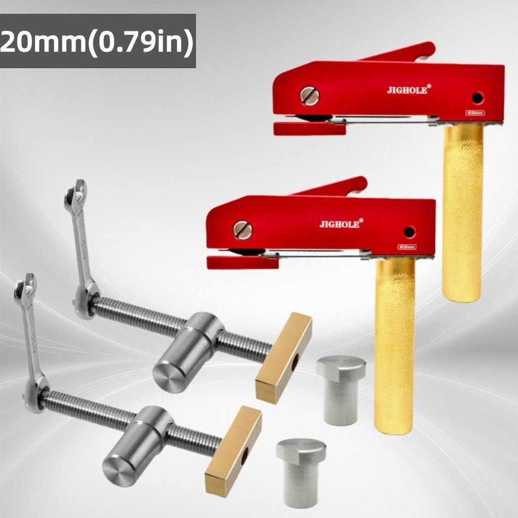 Woodworking Desktop Quick Acting Hold Down Clamp and Tenon Stopper Clamping Tools Set for Woodworking Benches 19/20MM Hole Tool