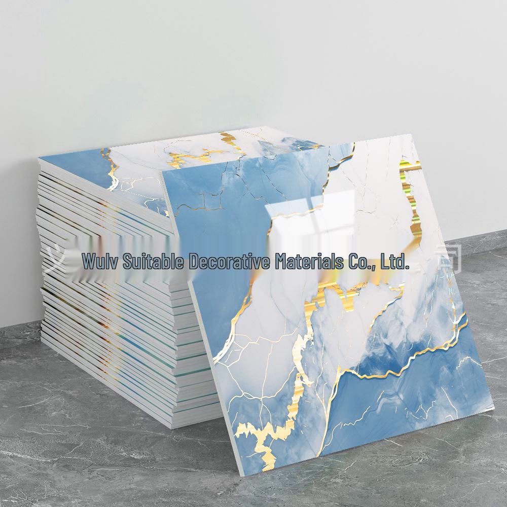 Self-Adhesive Pink Marble Wallpaper: Waterproof, Heat-Resistant Wall Sticker with Aluminum Plastic Panel