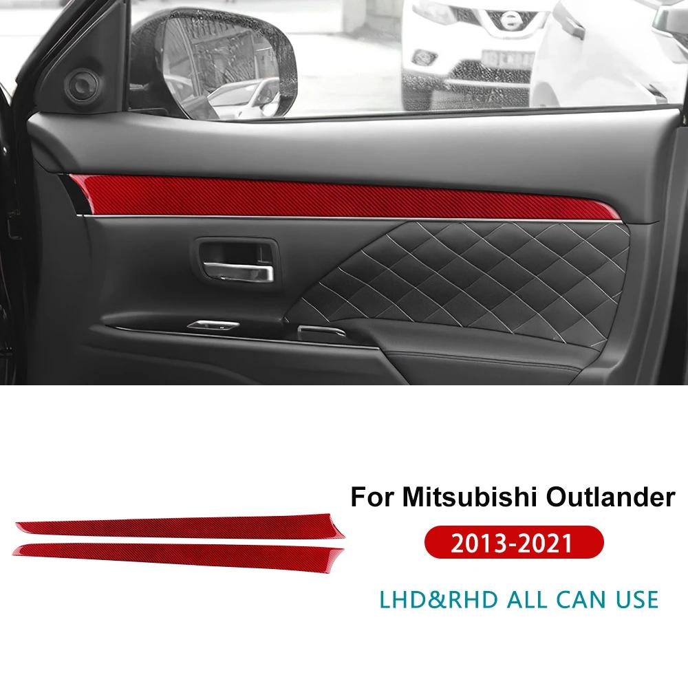 

Для Mitsubishi Outlander 2013 2014 2015 2016 2017 2018 Справжня м яка наклейка з вуглецевого волокна LHD RHD Оздоблення передніх дверей Red Carbon