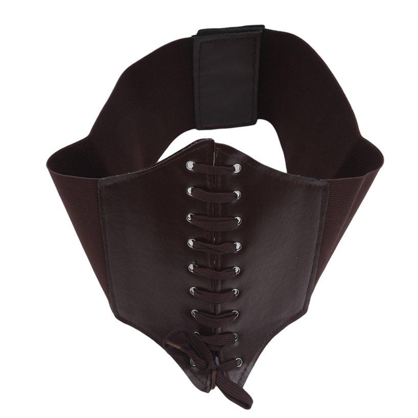 Mode large Corset ceinture PU femmes ceintures extensibles décontracté Corset pansement