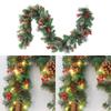Xmas 69ft Christmas Mantle Fireplace Arch Garland With Lights Operated Battery