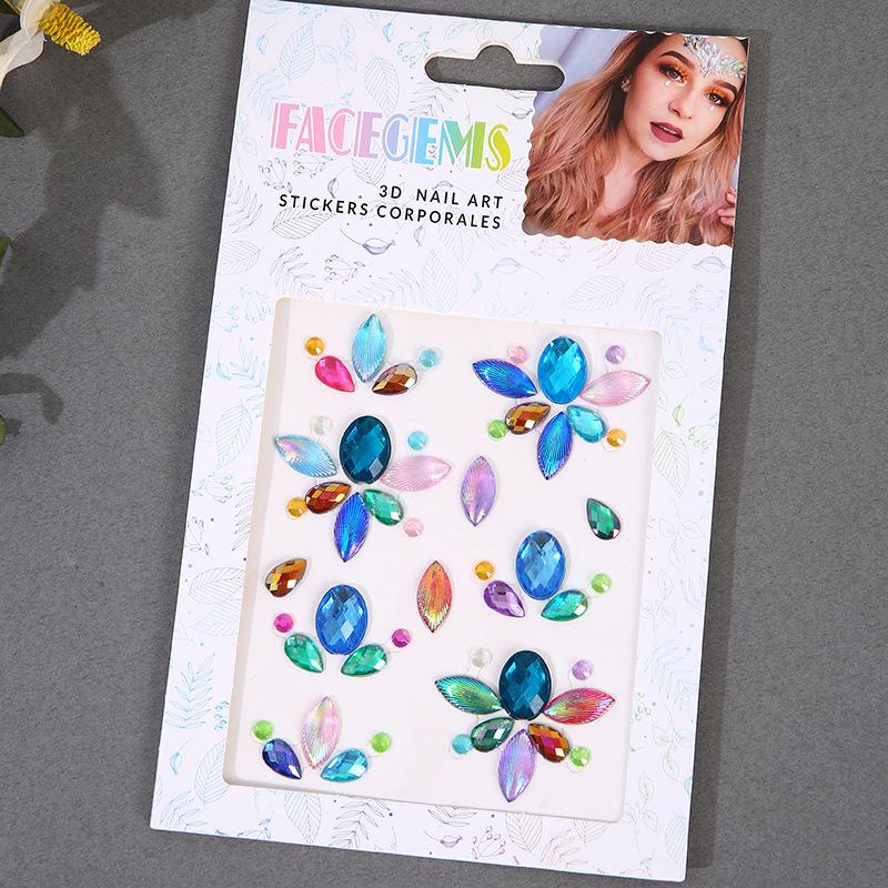 Stage makeup facial diamond stickers water drops teardrop facial diamond stickers girl stage diamond stickers