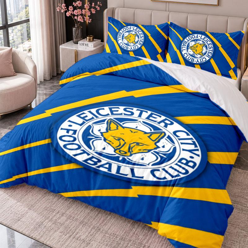 Leicester City 3Pcs Bedding Set Duvet Cover With Two Pillowcases For Bedroom Home Decoration