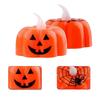 12pcs Electronic Candles Halloween Pumpkin Lamp Ornaments Decor  Festival Party Scene Setting Jack-O-Lantern Props Accessories