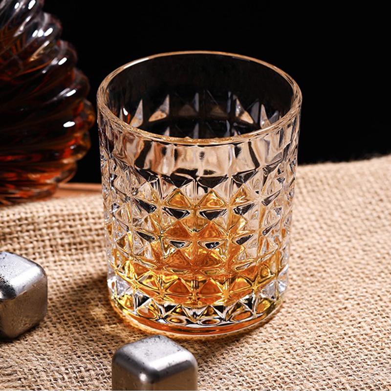 HeY LiLac 240ml Verre à Whisky Droit Texture Écorce Brillante - Ustensile de Bar Premium pour la Maison & Cadeau