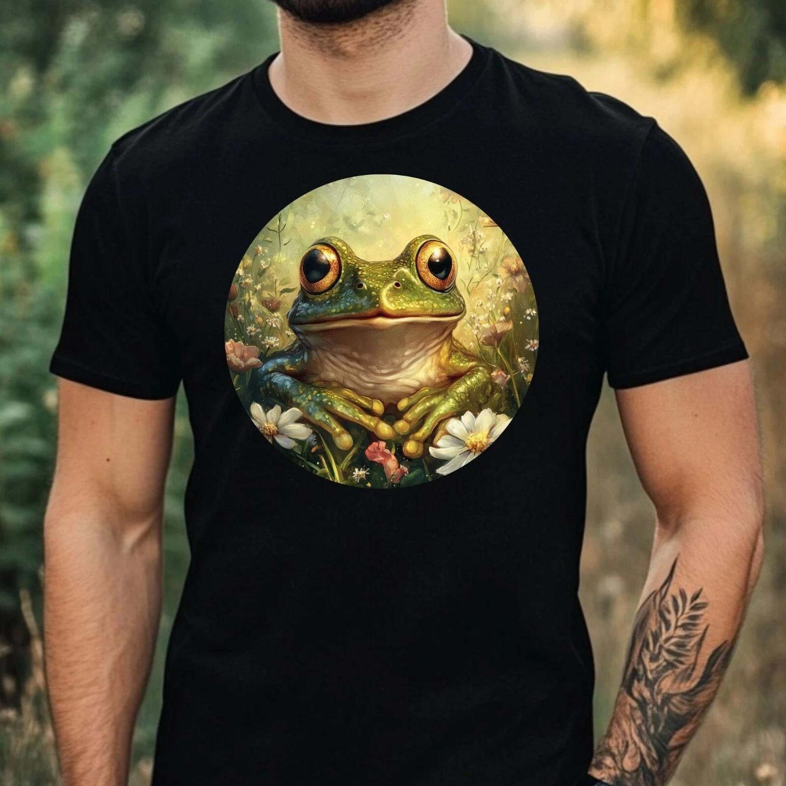 T-Shirt Herren Frosch Portrait Motiv Baumwolle Größe XS bis 5XL L