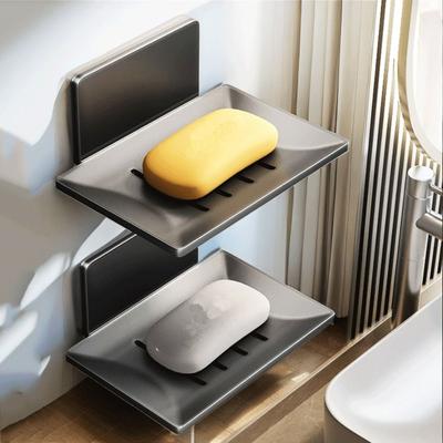 Creative Metal Soap Dish Wall Mounted Drainable Storage Rack Soap Box Bathroom Kitchen Sink Organizer