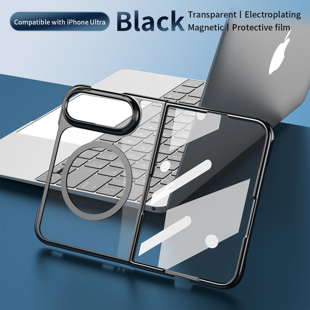 Luxury Electroplating Transparent Magnetic Phone Case for IPhone 18 Ultra 18 Fold for Magsafe Wireless Charge Shockproof Cover