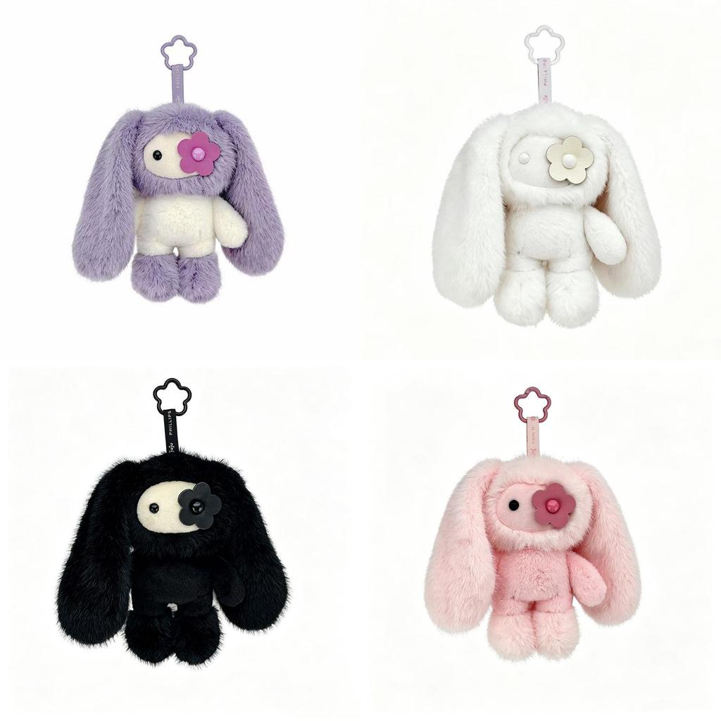 Cartoon Rabbit Plush Doll With Keyring For Backpack Decoration And Gifts