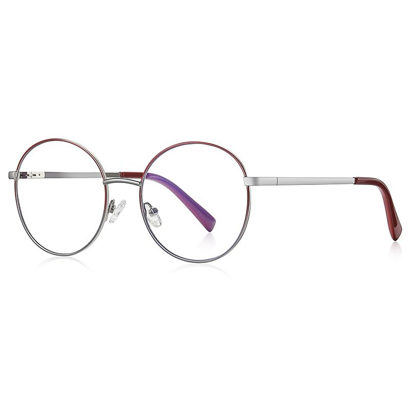 Runde Blaulichtfilter-Brille für Damen, Literarisch, Vintage, Metall, Kurzsichtigkeitsbrille, Stärke 0 -0.5 -0.75 bis -6.0