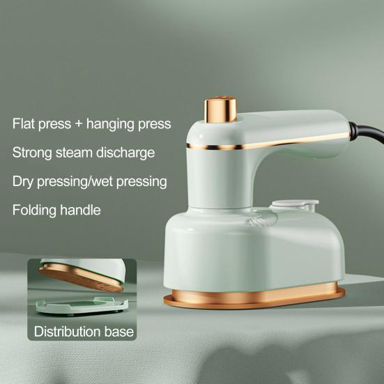 Portable Steam Ironing Machine with Water Tank Foldable Handle 1000W Fast Heating 2-in-1 Dry Wet Mini Travel Iron Clothes Steamer