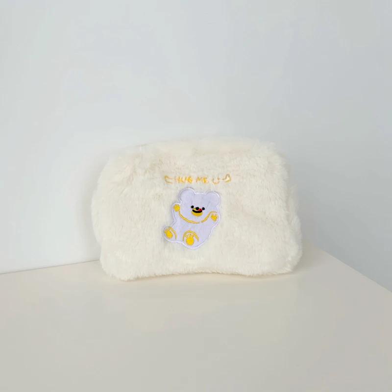 

Cute Plush Cosmetic Bag Student Pencil Case Girl Cartoon Large Capacity Storage Bag Coin Purse Pencil Case Travel Makeup Case