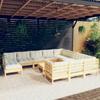 Day and Night - Day and Night Garden Furniture 10 Pieces and Cream Pine Wood Cushions