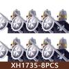 8 Pezzi Figure di Soldati di Castello Medievale Blocchi da Costruzione Militare Romano Teutonico Cavaliere Ospitaliere Templare Guerriero Fanteria Mattoncini Giocattolo Regalo