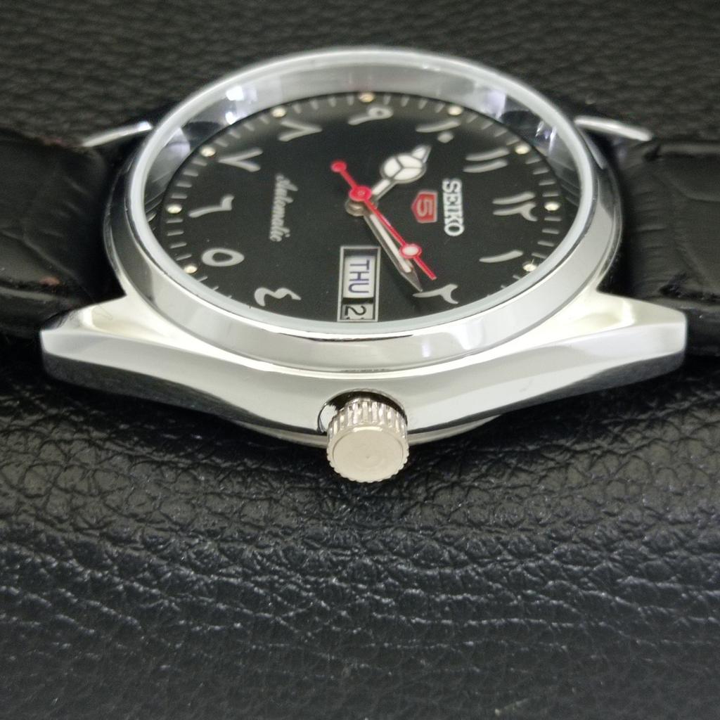 AUTOMATIC VINTAGE REFURBISHED SEIKO 5 6309A JAPAN MENS BLACK WATCH A441174-4 Sk-a441174