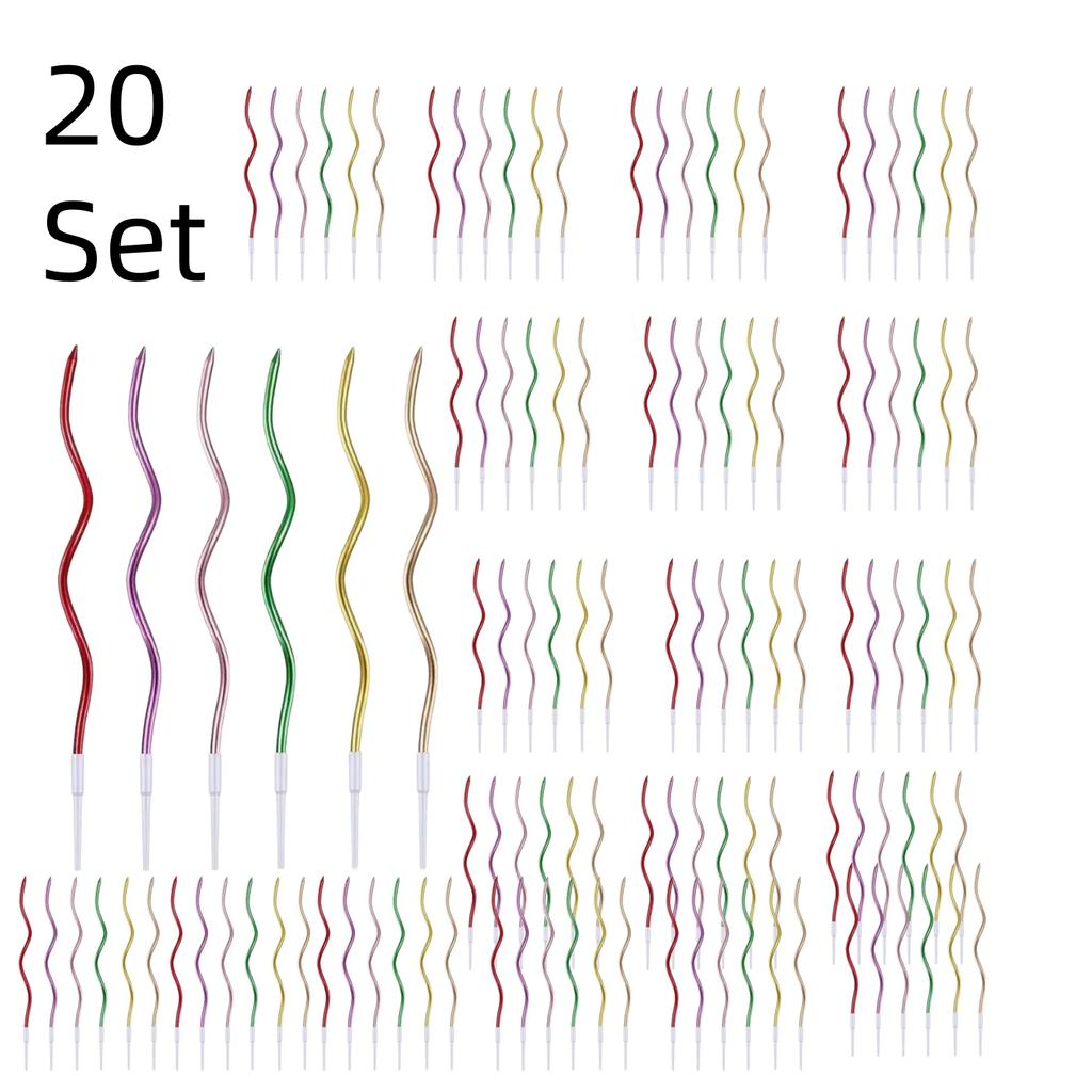 6/12 /36/72pcs/20setBirthday Candles Spiral Cake Candles  Long Thin Cake Candles For Wedding Party And Cake Decoration