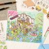 Chinese style 3D Three-dimensional scene stickers Adhesive Diy Decorative Labels  Diary Album Stationery Scrapbooking material