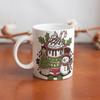 1pc 11oz Blank Ceramic Coffee Mug, Double-sided Printed Drink Cup, Glossy Handle, Strong Ceramic Build, Perfect for Morning Coffee or Tea