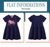 2026 Girls' Summer Cartoon Embroidery Dress: Stylish Academy Style for Kids