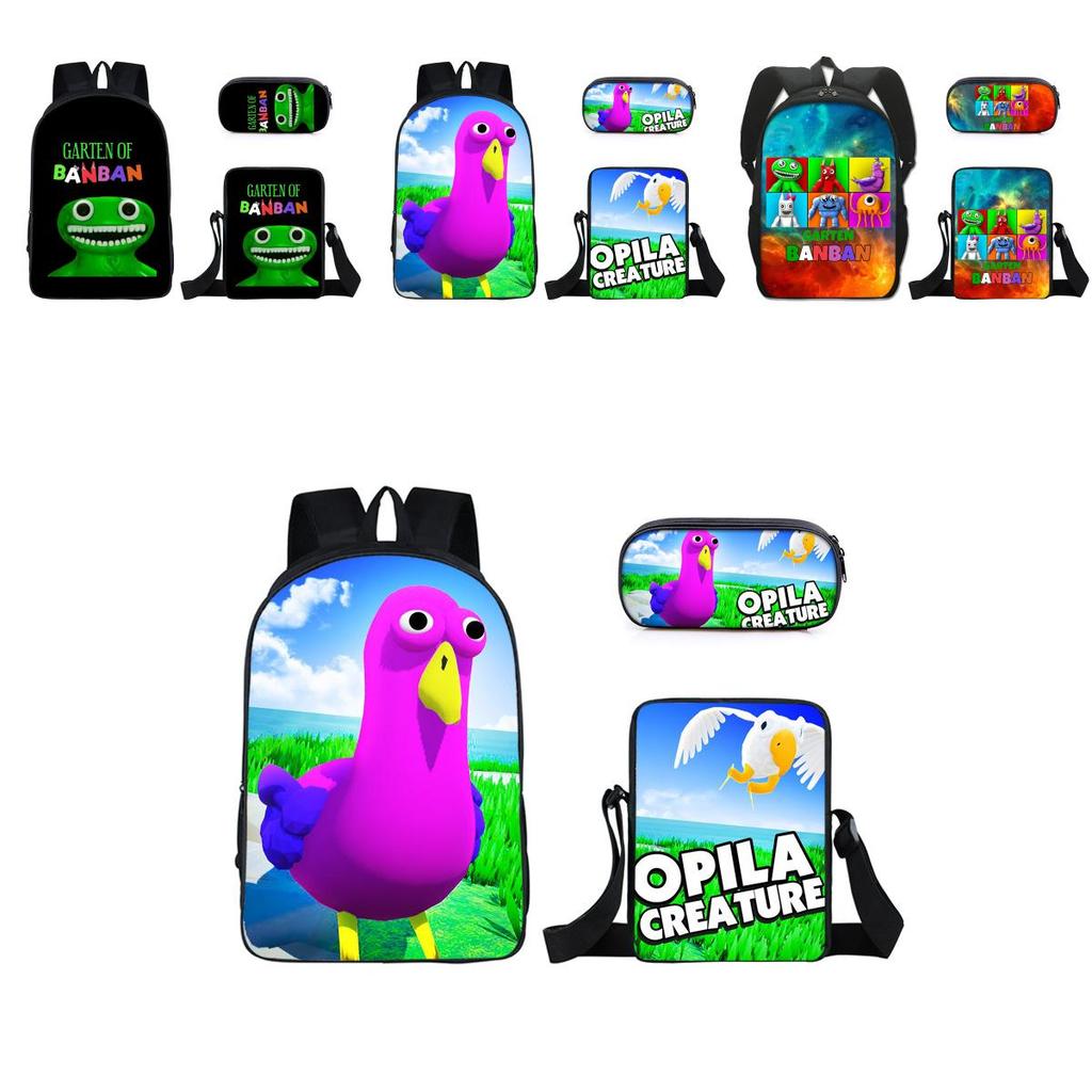 3pcs/set Garten Of Banban Backpack Shoulder Bag Pencil Pouch Student School Gift