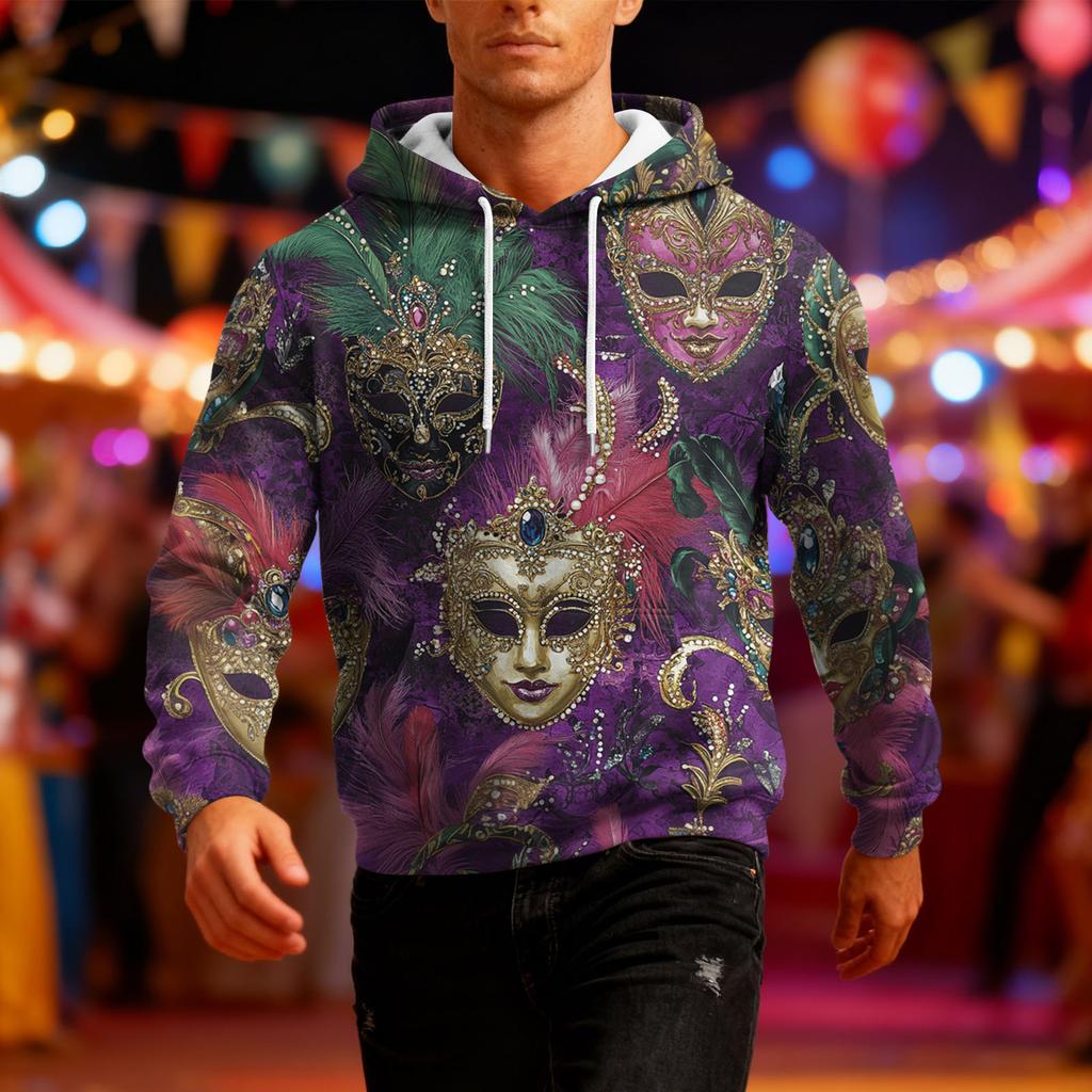 Men's Long-Sleeve Casual Hooded Sweatshirt