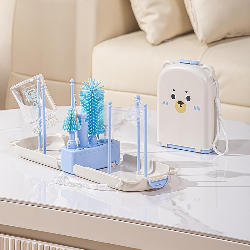 

Силиконовый ершик для детской бутылочки и очиститель соски, дорожный набор синий