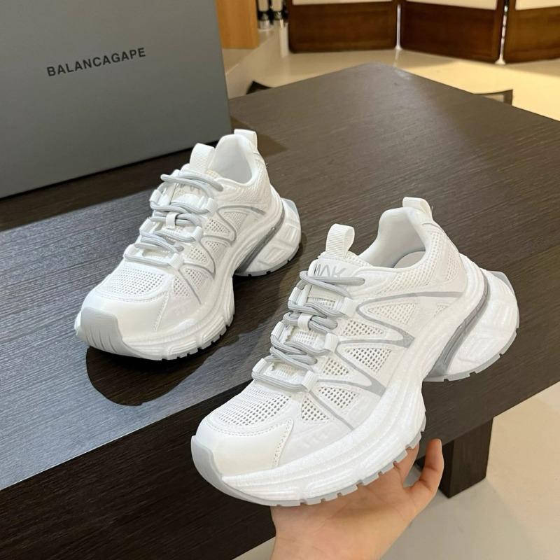 Leather platform dad shoes women's mesh thin new summer breathable versatile casual sports muffin shoes tide