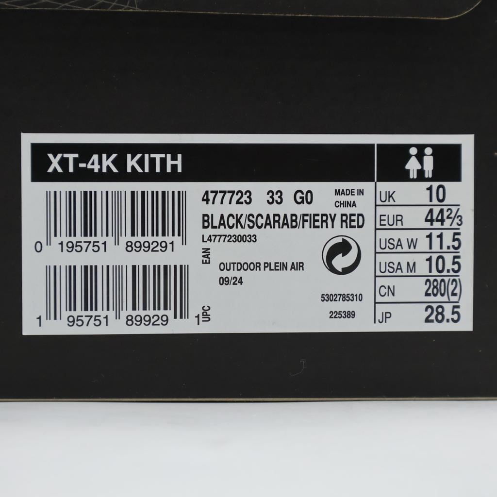 L47772300 KITH Salomon XT-4K Black Scarab Fiery Red (Men's)
