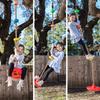HOMOO Climbing Rope Swing with Rings, Locking Carabiners, and Discs, Kids' Climbing Toy, Rope and Ladder, 130kg Weight Capacity, Suitable for Indoor