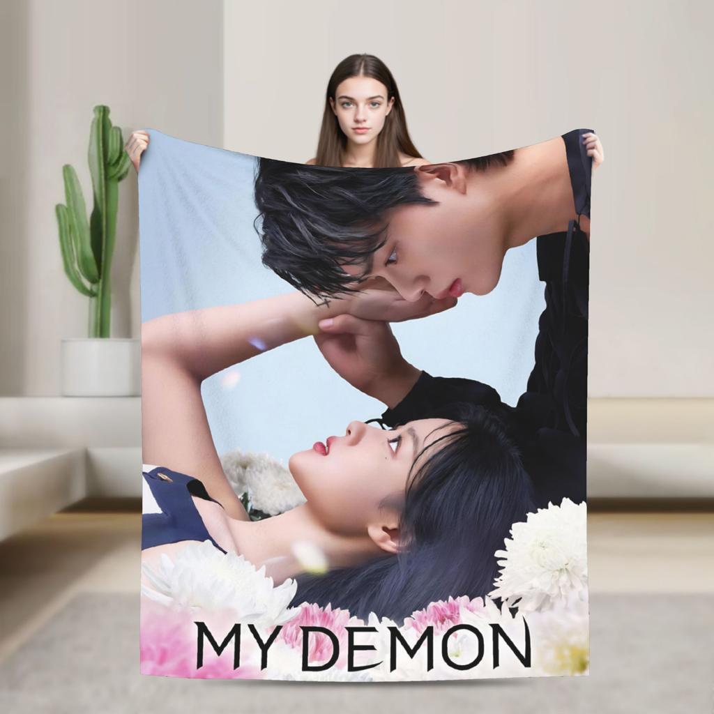 Song Kang my demon actor   Flannel Blankets  Super Soft Throw Blanket for Bedroom Camping Novelty Bedspread Sofa Bed Cover