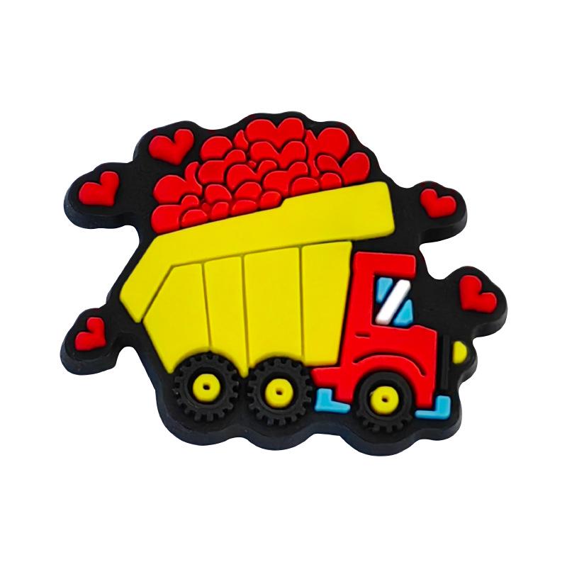 Excavator Construction Vehicle Shoe Decoration: PVC Soft Rubber Shoe Buckle & DIY Shoe Flowers