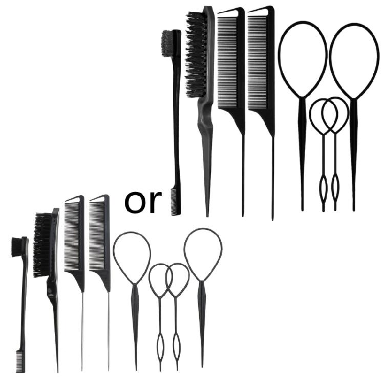8-teiliges Haarschwanz-Werkzeugset Rattenkamm Stylingkämme Toupierkämme Scheitelzieher