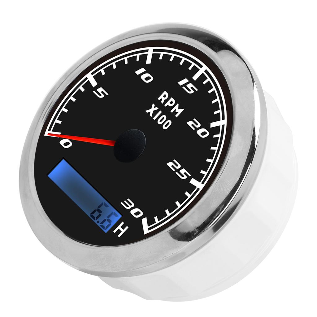 85mm Pointer Tachometer RPM Tacho Gauge IP67 Stainless Steel Universal for Car Boat Marine