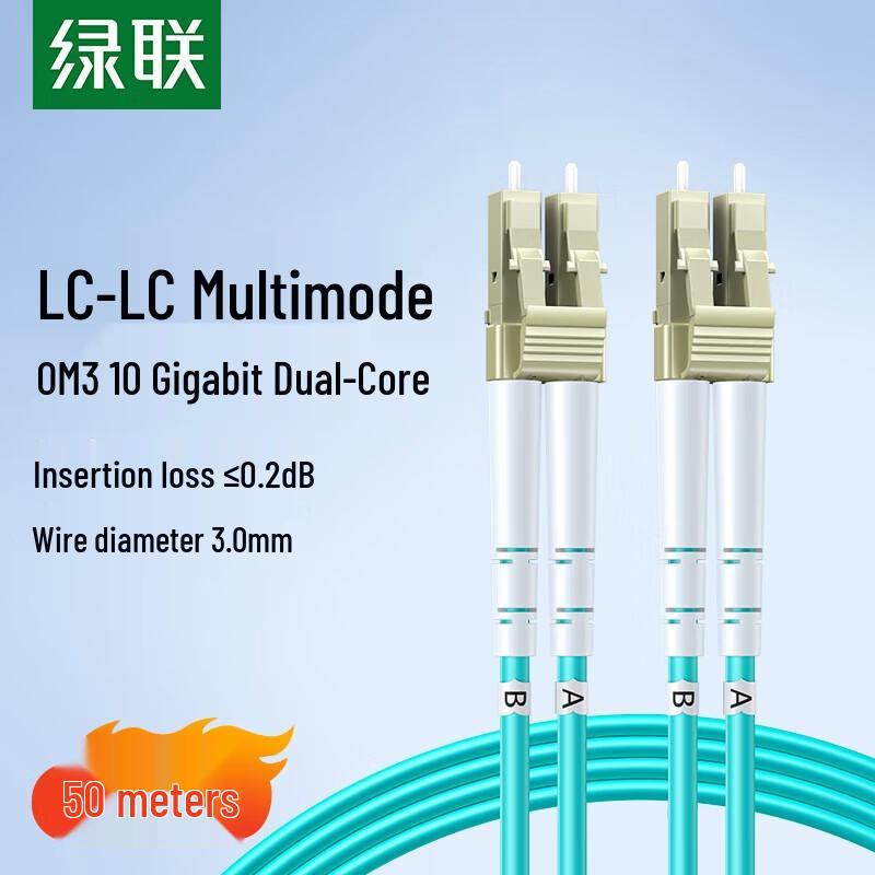 

UGREEN OM3 LC-LC Duplex 10 Gigabit Multimode Fiber Optic Patch Cable