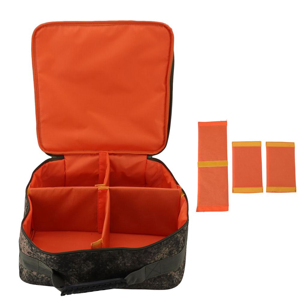 Fishing Reel and Gear Case Large Capacity Adjustable 4 Compartments Fishing Tackle Storage Bag