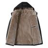 Autumn and Winter Plus Size Middleaged Men Thick Velvet Loose Short Casual Zipper Jacket Detachable Hooded Warm Casual Windproof Versatile Outerwear