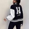 Casual Fashion Thickened Baseball Uniform Printed Sweatshirt Long Sleeve Top