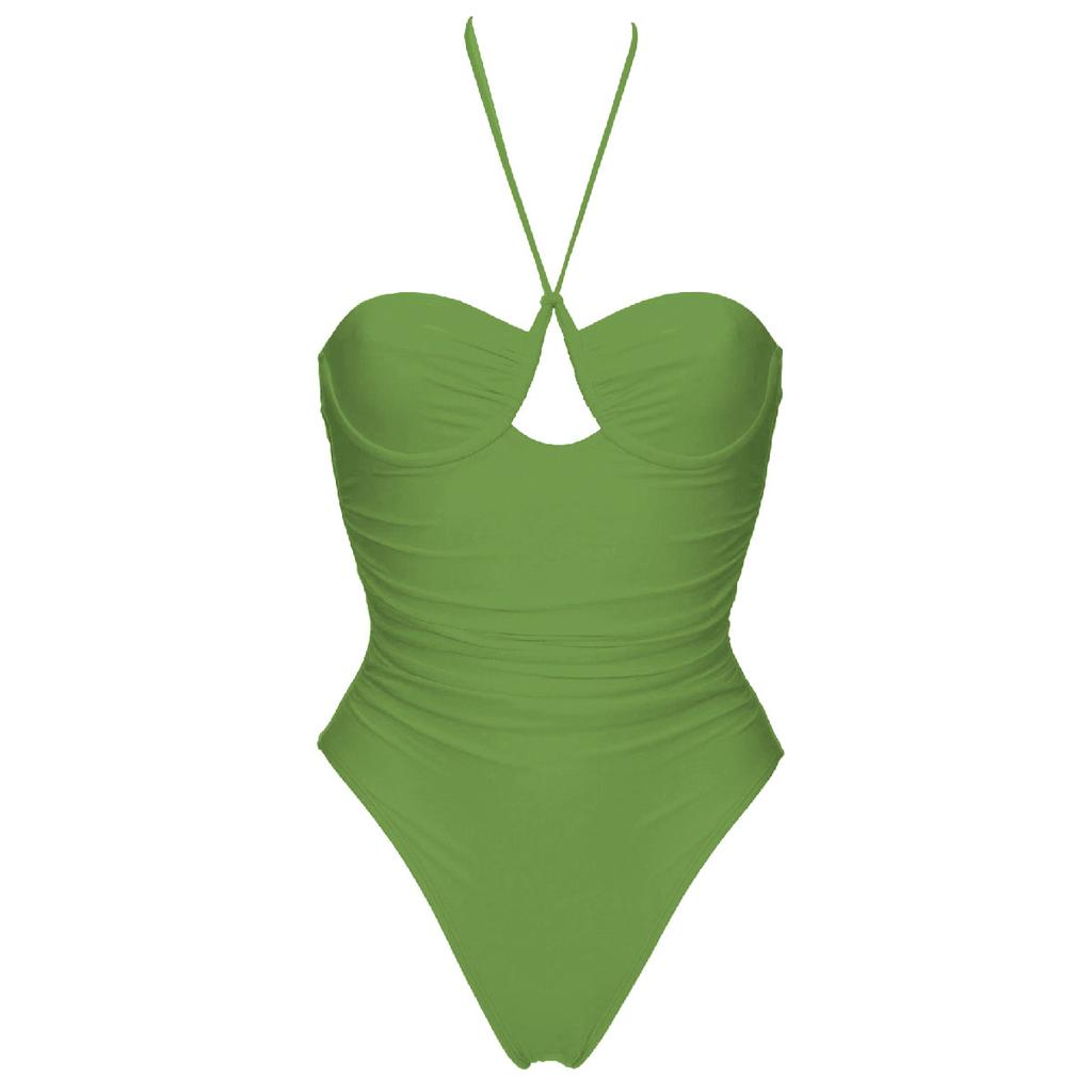 Vintage One Piece Swimsuit Women Swimwear Solid Monokini Retro Bodysuit Beach Wear Black Blue Bath Suit Striped Maillot De Bain