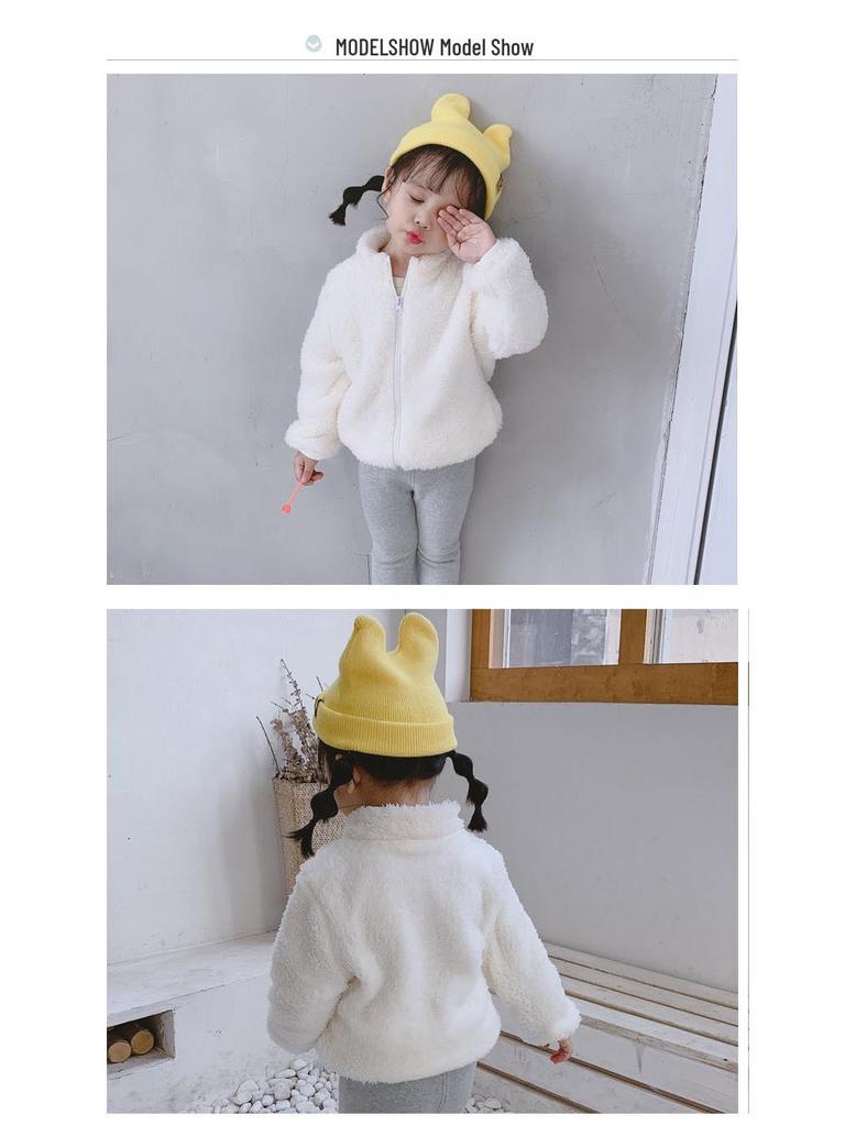 Children's Plush Spring/Autumn Coat for Boys and Girls - Warm, Double-Sided Fleece Outerwear
