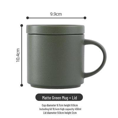 Matte Ceramic Coffee Mug with Lid
