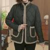 Stylish Women's Winter Cotton Jacket with Velvet Lining - Warm Casual Outerwear for Middle-Aged and Elderly